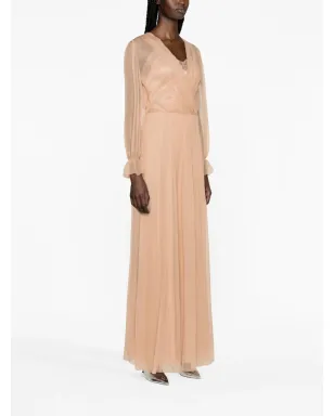 Alberta Ferretti プリーツ入りシルクシフォンのドレス - サムネイル3