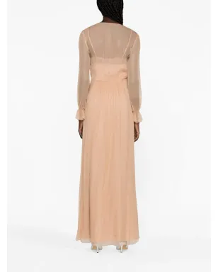 Alberta Ferretti プリーツ入りシルクシフォンのドレス - サムネイル4