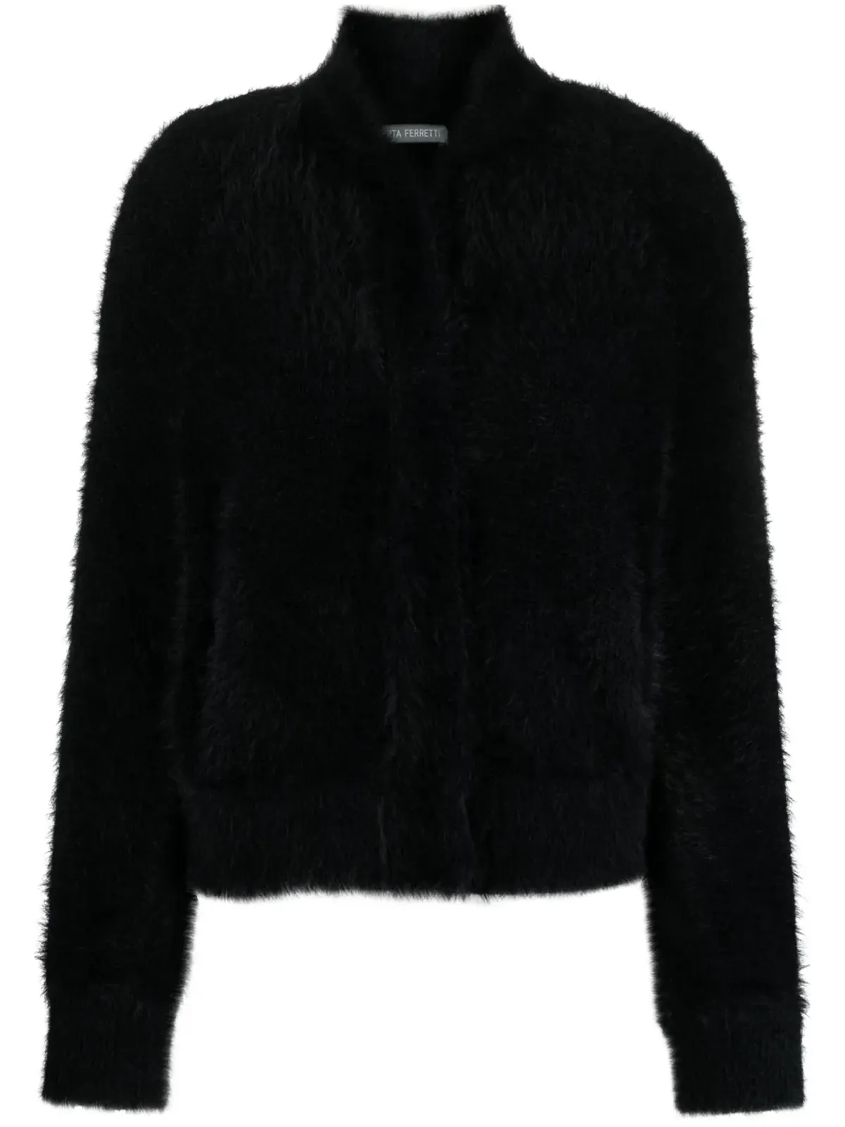 Alberta Ferretti ブラッシュドエフェクト プレススタッド付きカーディガン - ブラック - 画像1