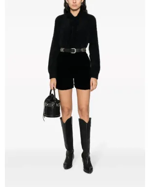 Alberta Ferretti ブラッシュドエフェクト プレススタッド付きカーディガン - ブラック - サムネイル2
