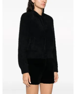 Alberta Ferretti ブラッシュドエフェクト プレススタッド付きカーディガン - ブラック - サムネイル3