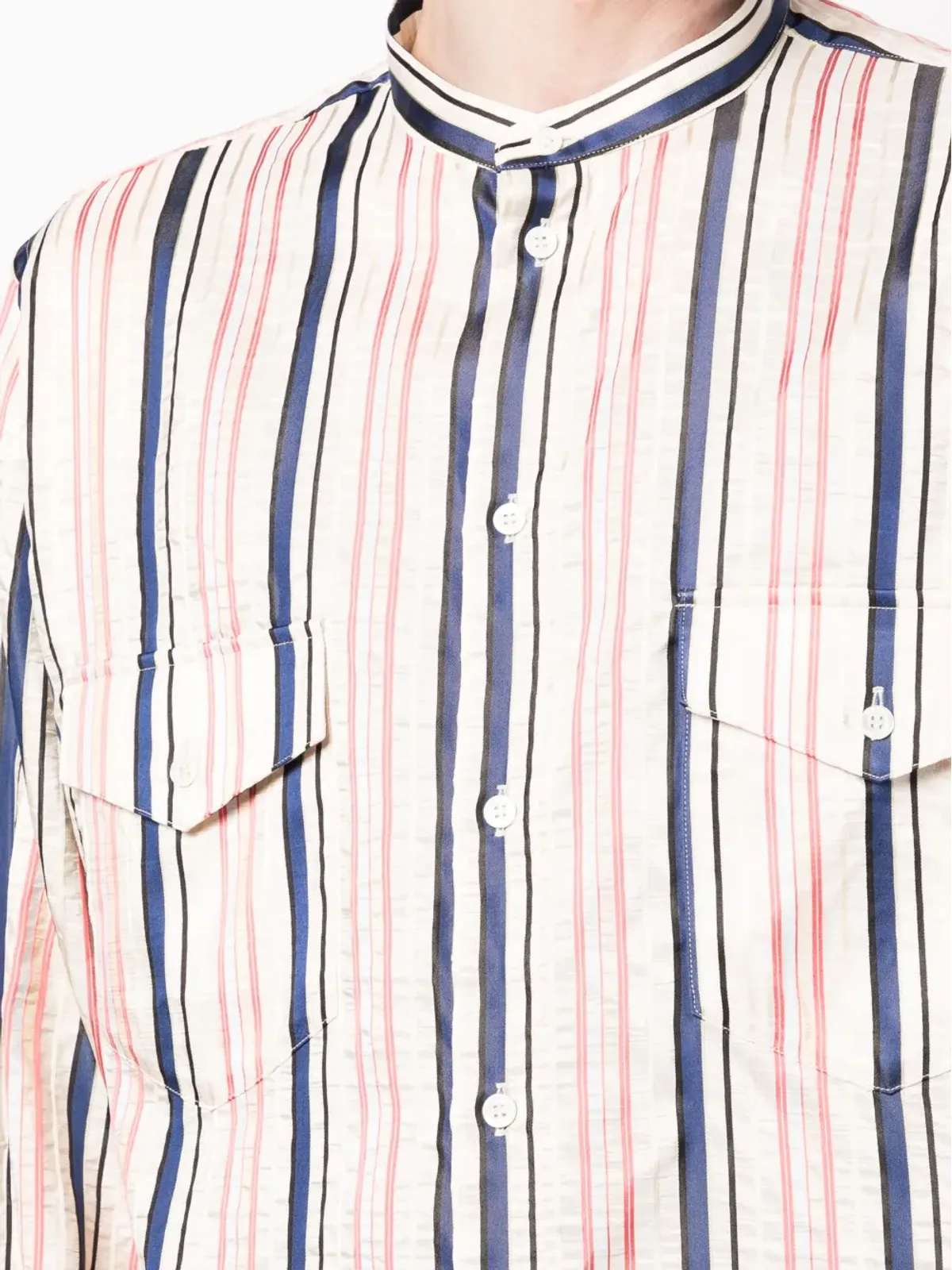 Bally ストライプ柄シルクシャツ - 画像5