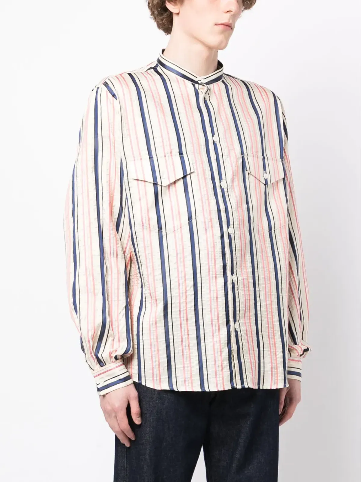 Bally ストライプ柄シルクシャツ - 画像3
