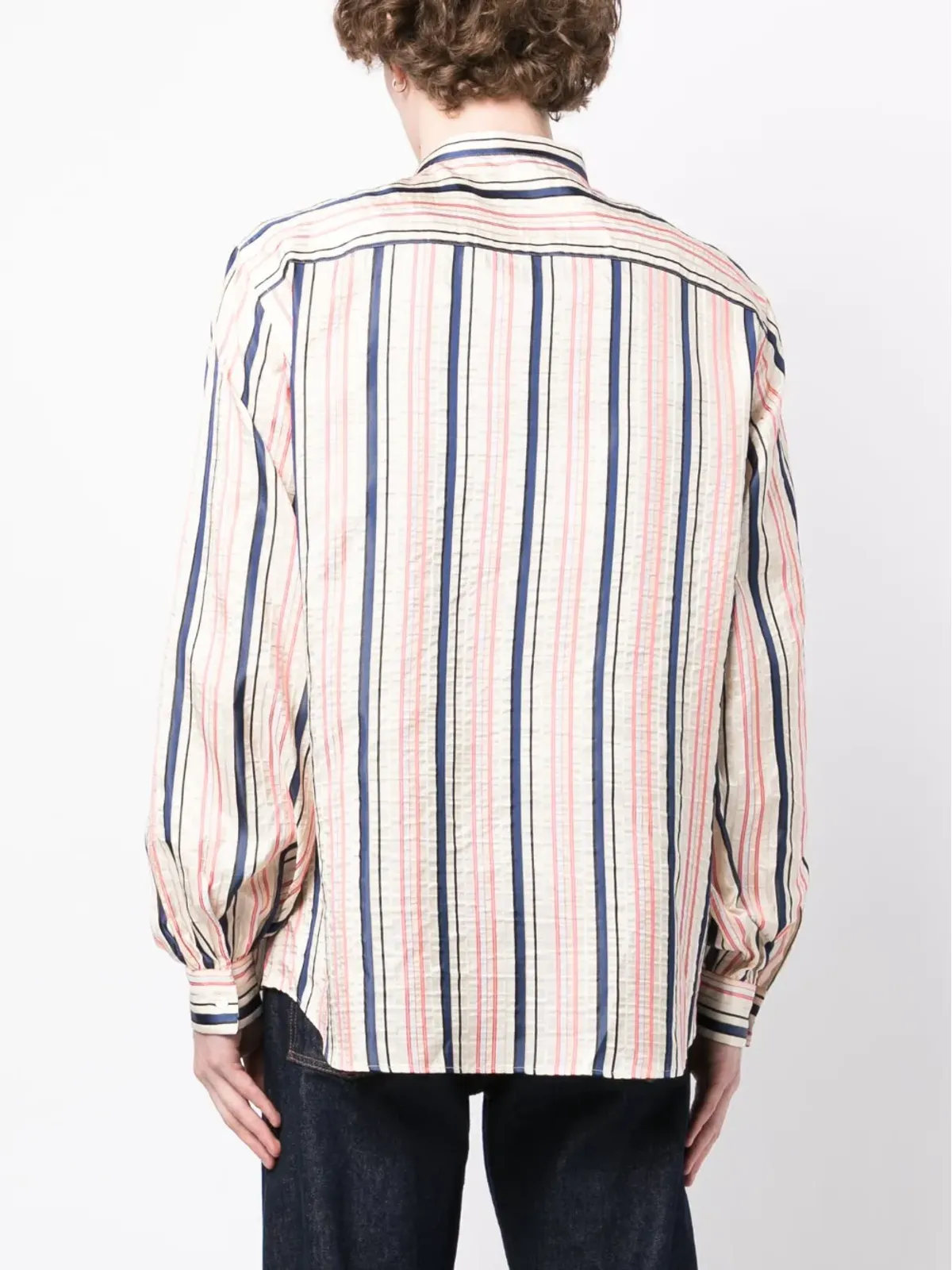 Bally ストライプ柄シルクシャツ - 画像4