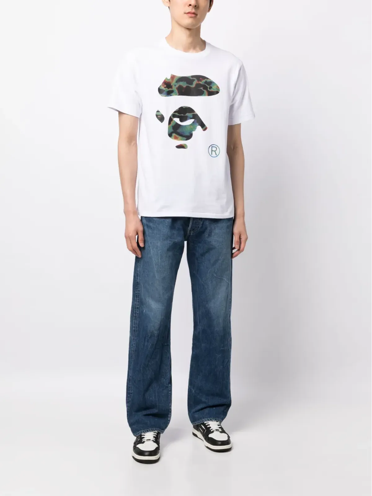 A BATHING APE® ロゴプリント コットンTシャツ - White - 画像2