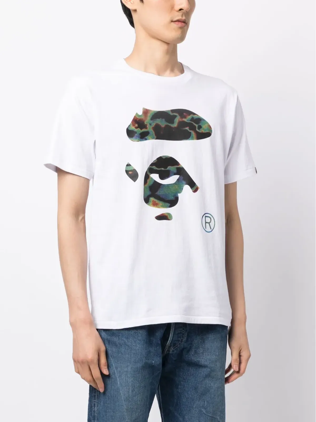 A BATHING APE® ロゴプリント コットンTシャツ - White - 画像3