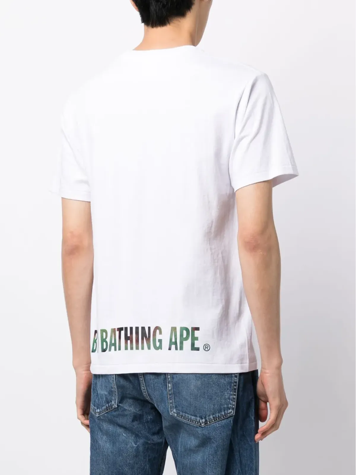 A BATHING APE® ロゴプリント コットンTシャツ - White - 画像4