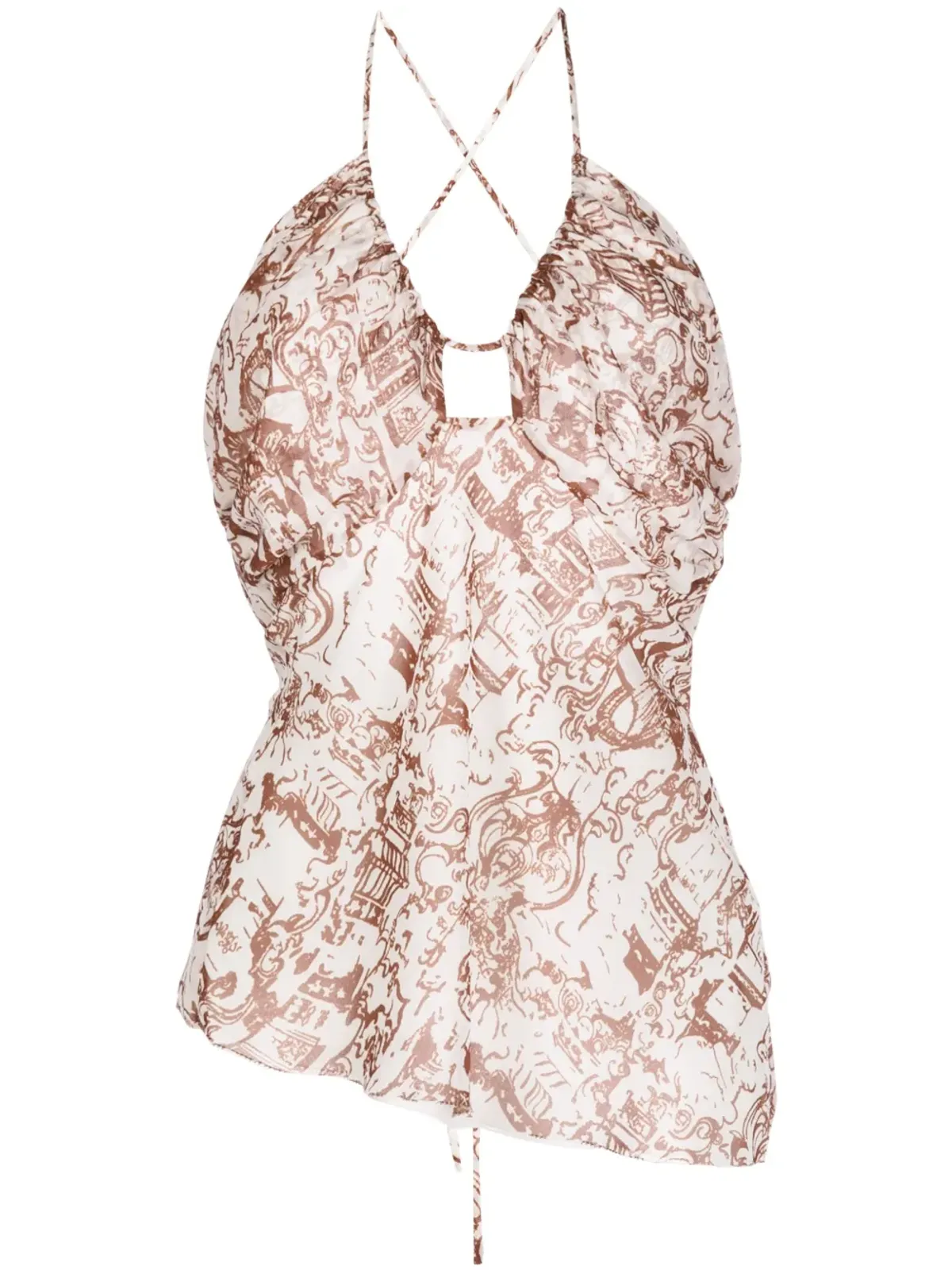 Rejina Pyo Mei Renaissance-print halterneck top - 画像1