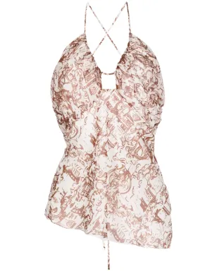 Rejina Pyo Mei Renaissance-print halterneck top - サムネイル1