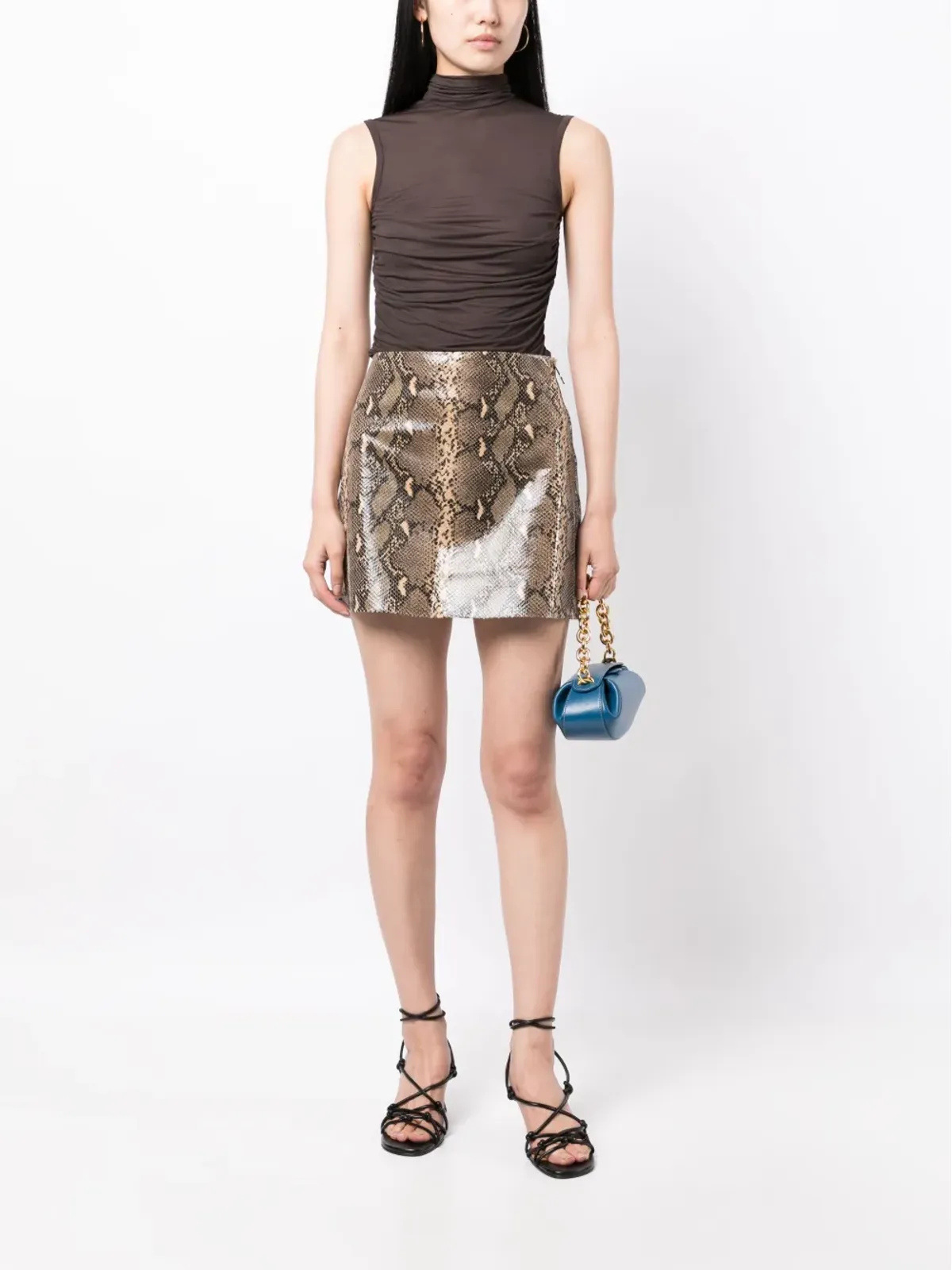 Rejina Pyo Elodie snakeskin-effect skirt - 画像2
