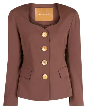 Rejina Pyo Perrin single-breasted blazer - Brown - サムネイル1