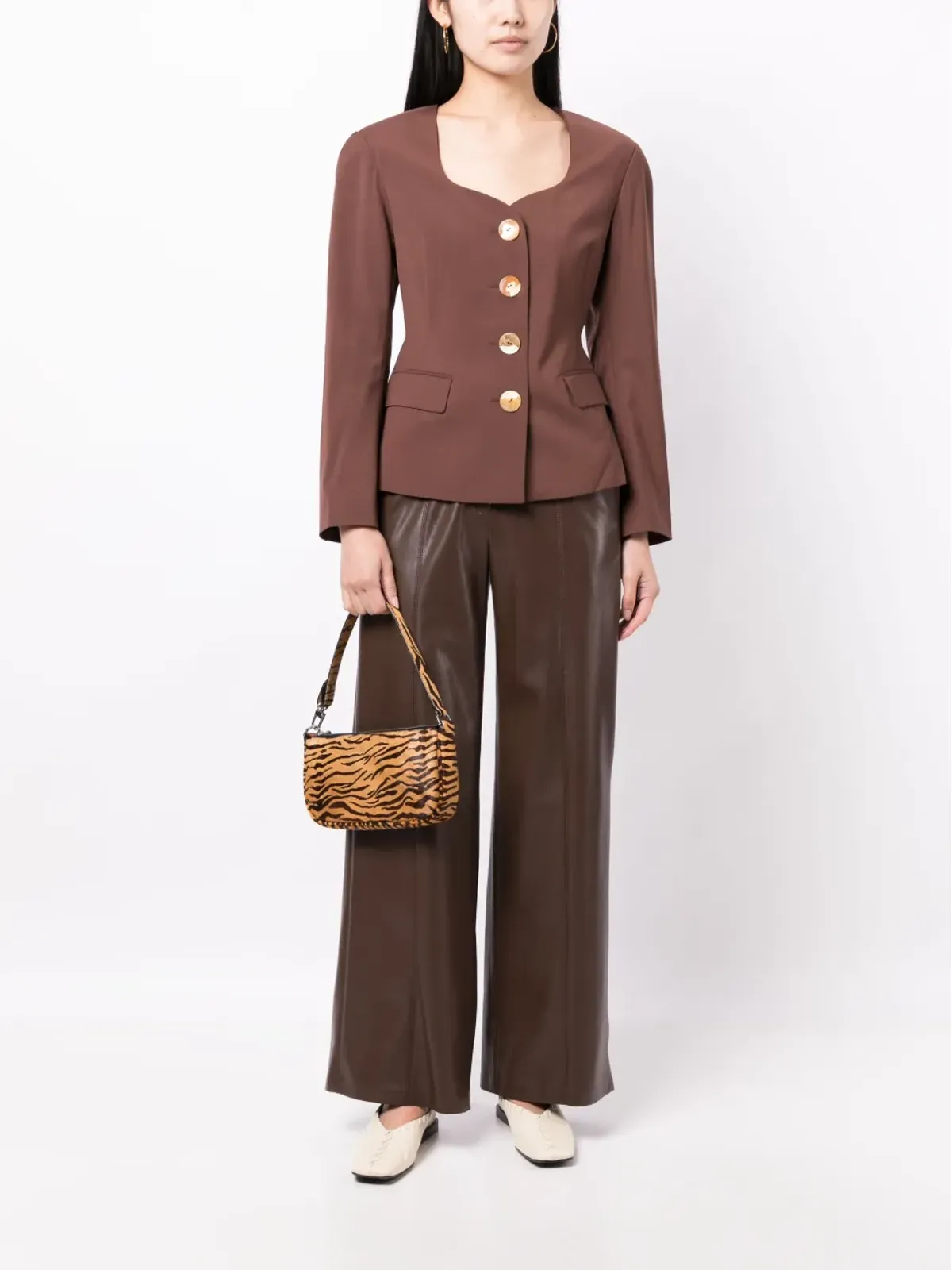 Rejina Pyo Perrin single-breasted blazer - Brown - 画像2