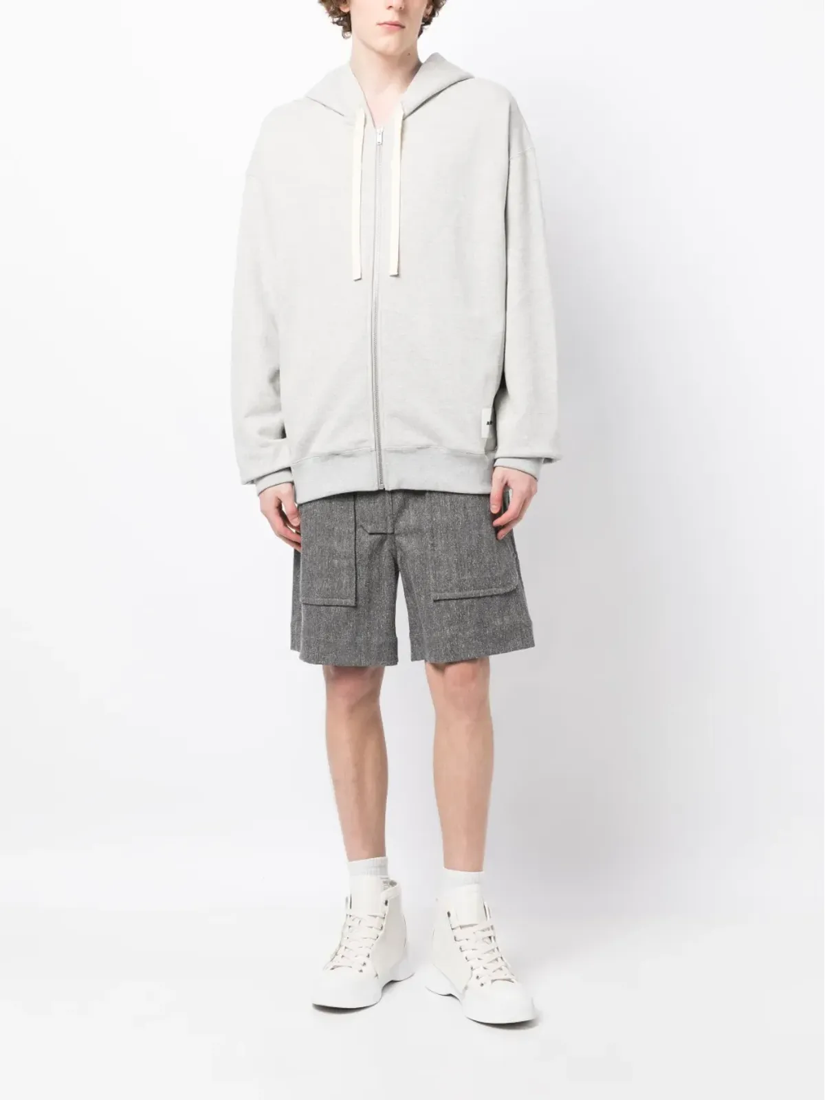 Jil Sander ロゴパッチ コットン カーディガン - 画像2