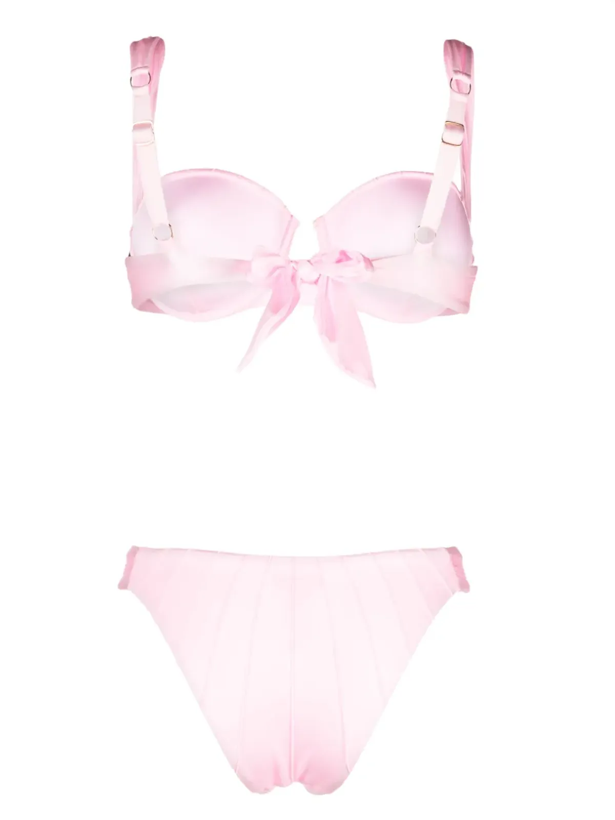 Noire Swimwear アンダーワイヤーカップ・タイ留め付き ビキニセット - ピンク - 画像2