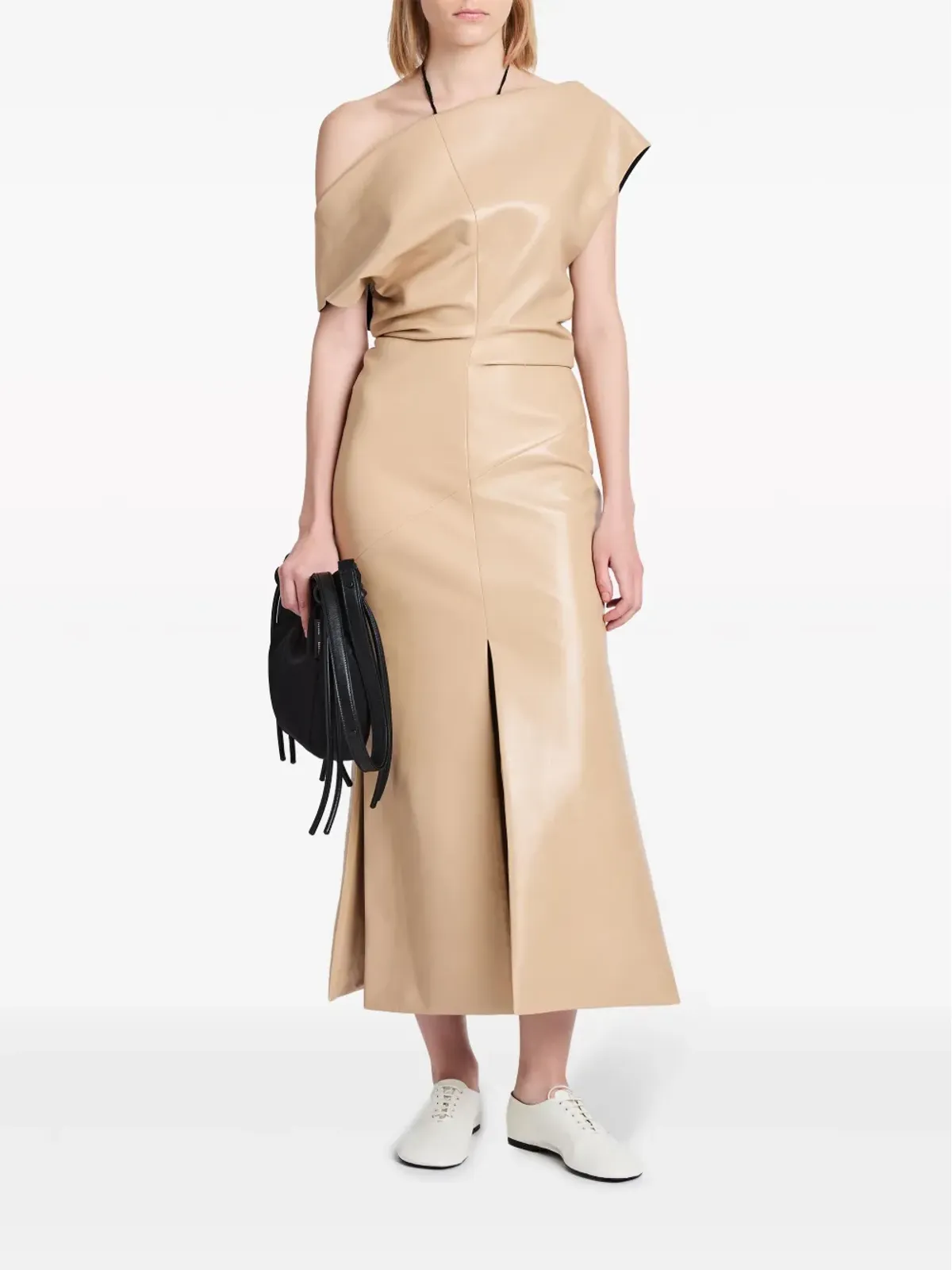 Proenza Schouler ロサ オフショルダーレザードレス - 画像2