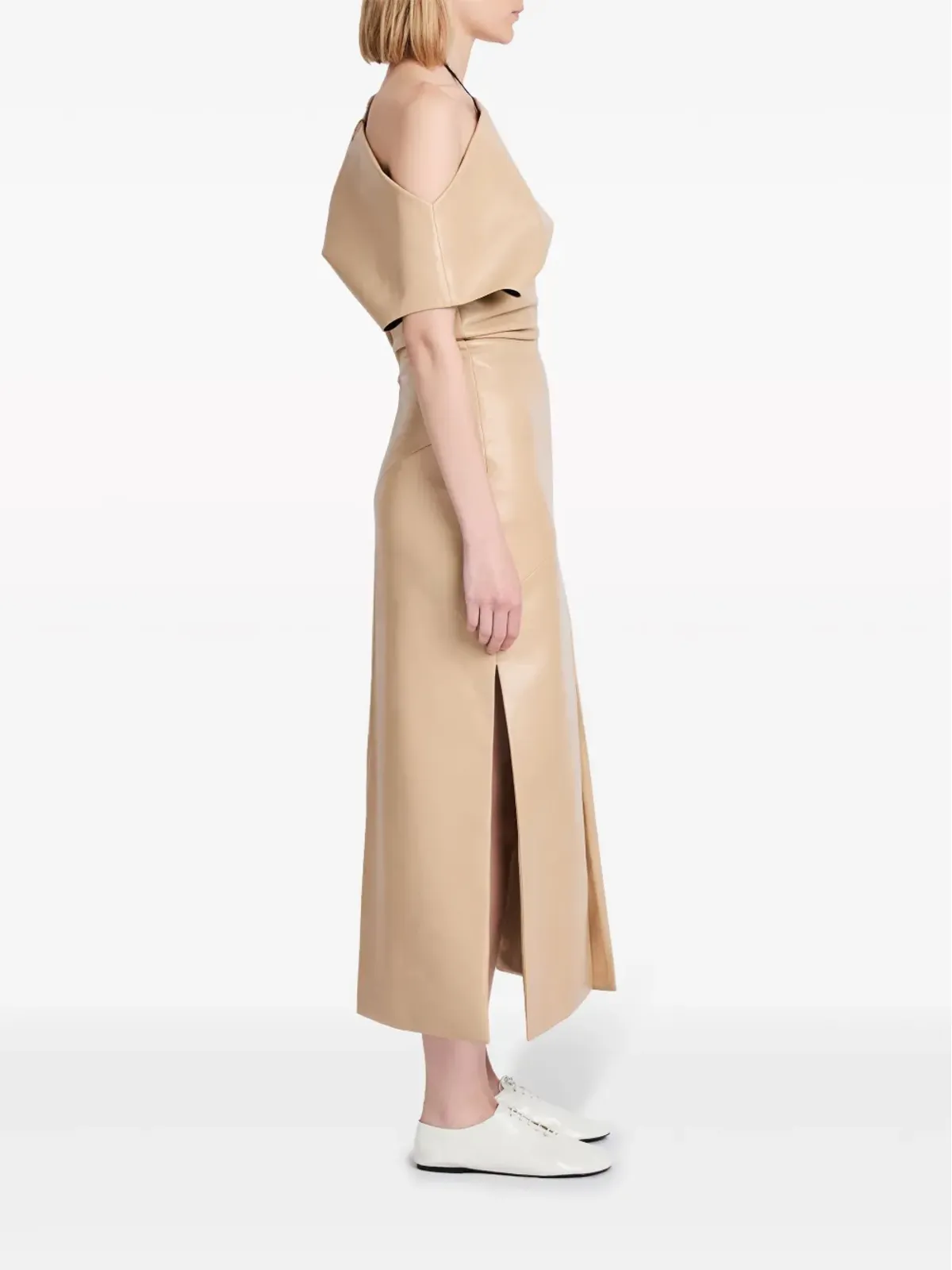 Proenza Schouler ロサ オフショルダーレザードレス - 画像3