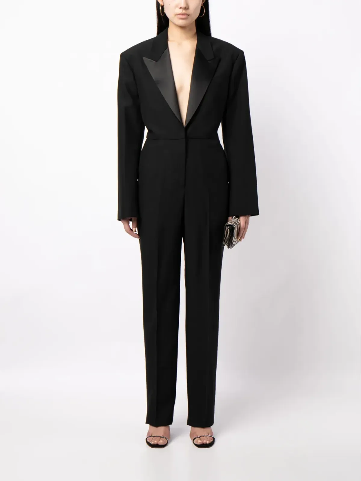 Stella McCartney テーラード ウール ジャンプスーツ ブラック - 画像2