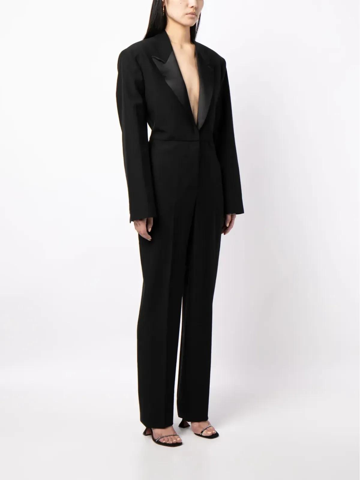 Stella McCartney テーラード ウール ジャンプスーツ ブラック - 画像3