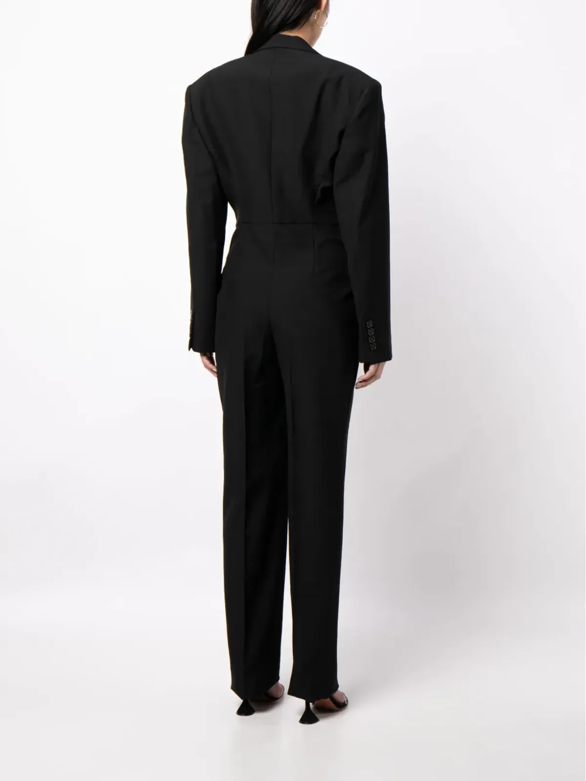 Stella McCartney テーラード ウール ジャンプスーツ ブラック - 画像4