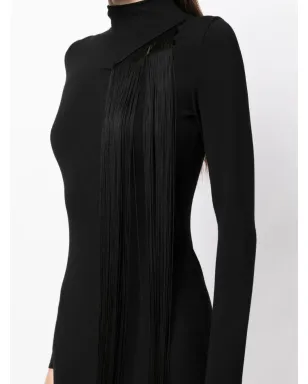 Stella McCartney 非対称フリンジ付きニットドレス - ブラック - サムネイル5