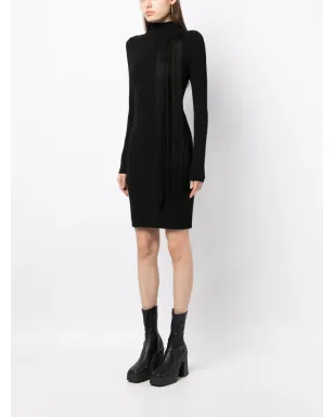 Stella McCartney 非対称フリンジ付きニットドレス - ブラック - サムネイル3