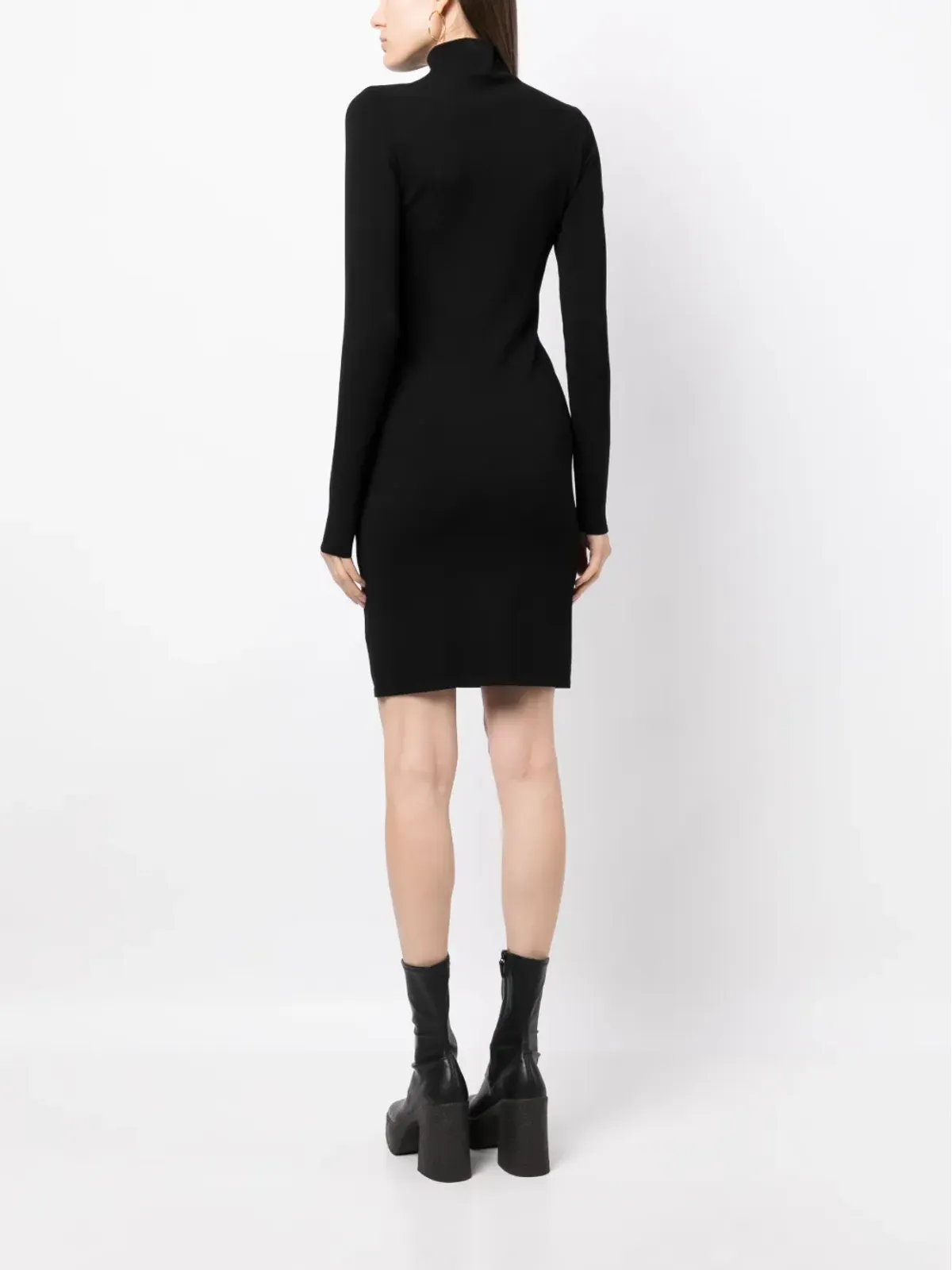 Stella McCartney 非対称フリンジ付きニットドレス - ブラック - 画像4