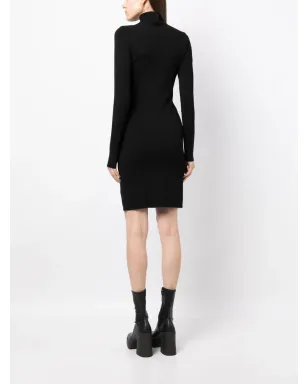 Stella McCartney 非対称フリンジ付きニットドレス - ブラック - サムネイル4