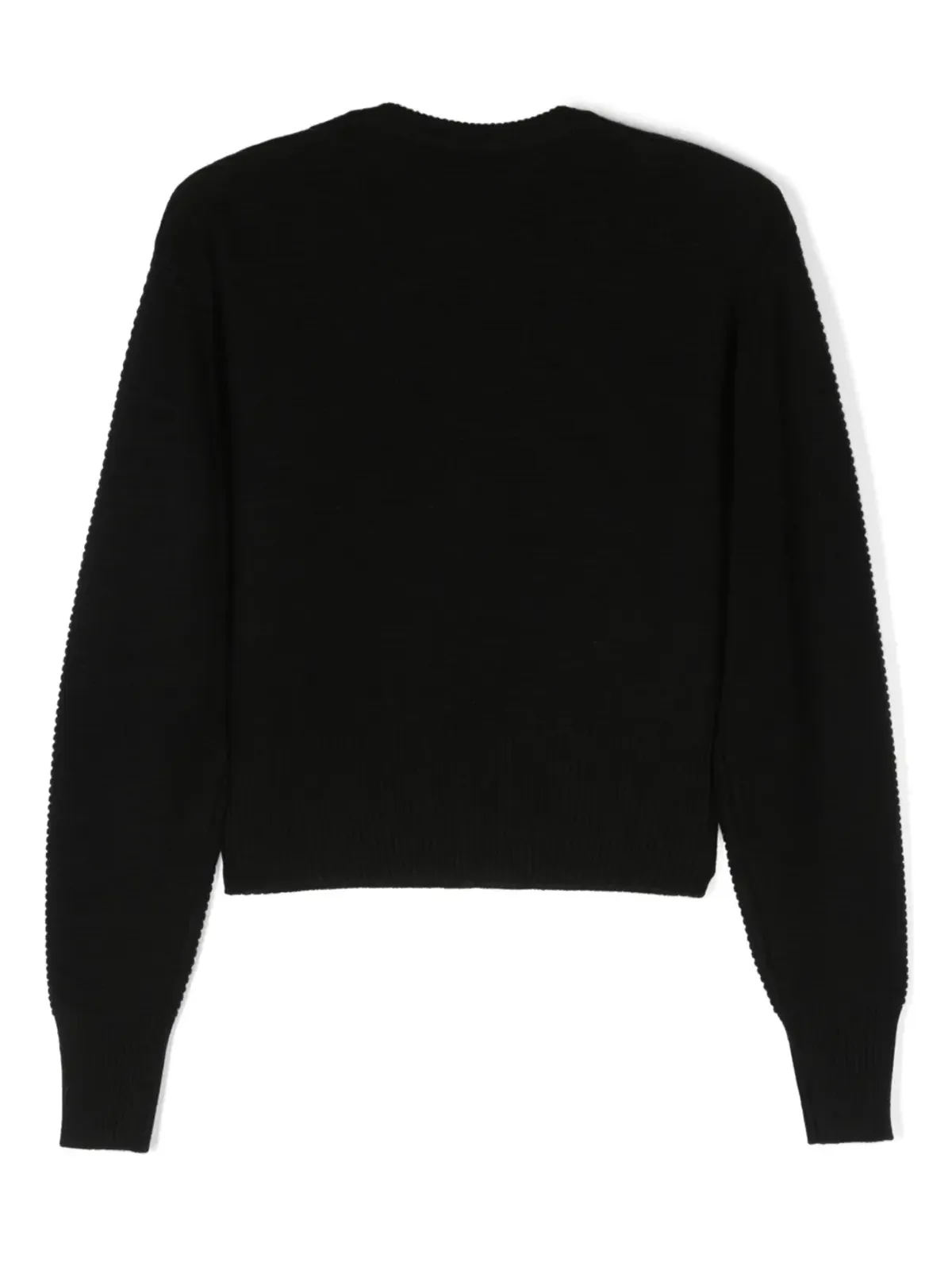 Balmain Kids slit-sleeve ribbed-knit jumper - Black - 画像2