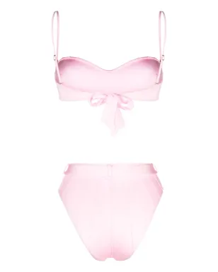 Noire Swimwear ハイウエストベルト付きビキニセット - ピンク - サムネイル2
