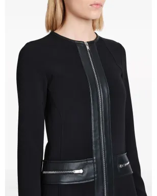 Proenza Schouler フェイクレザー トリム ロングスリーブ ミディドレス（ブラック） - サムネイル5