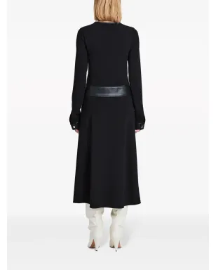 Proenza Schouler フェイクレザー トリム ロングスリーブ ミディドレス（ブラック） - サムネイル4