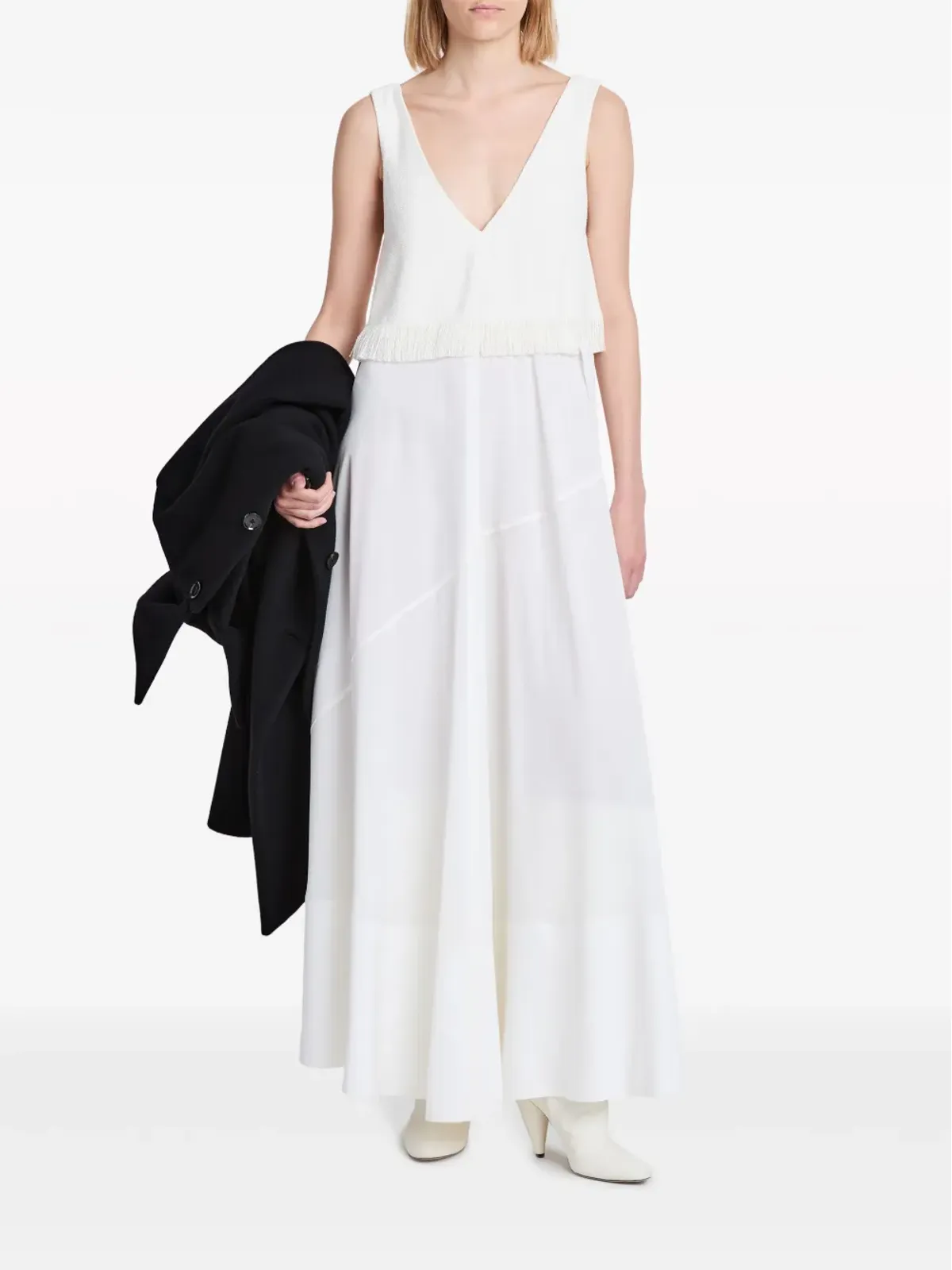 Proenza Schouler Lynda フリンジ付きレイヤードマキシドレス - ホワイト - 画像2