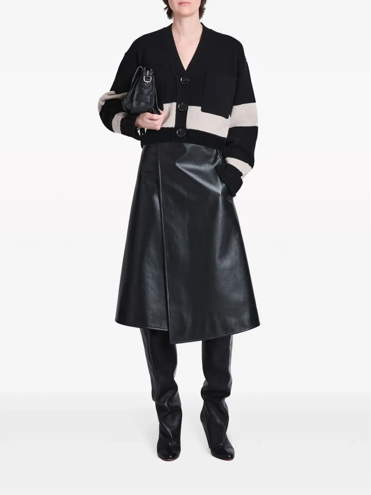 Proenza Schouler ソフィア ストライプ ウール混紡 カーディガン - ブラック - 画像2
