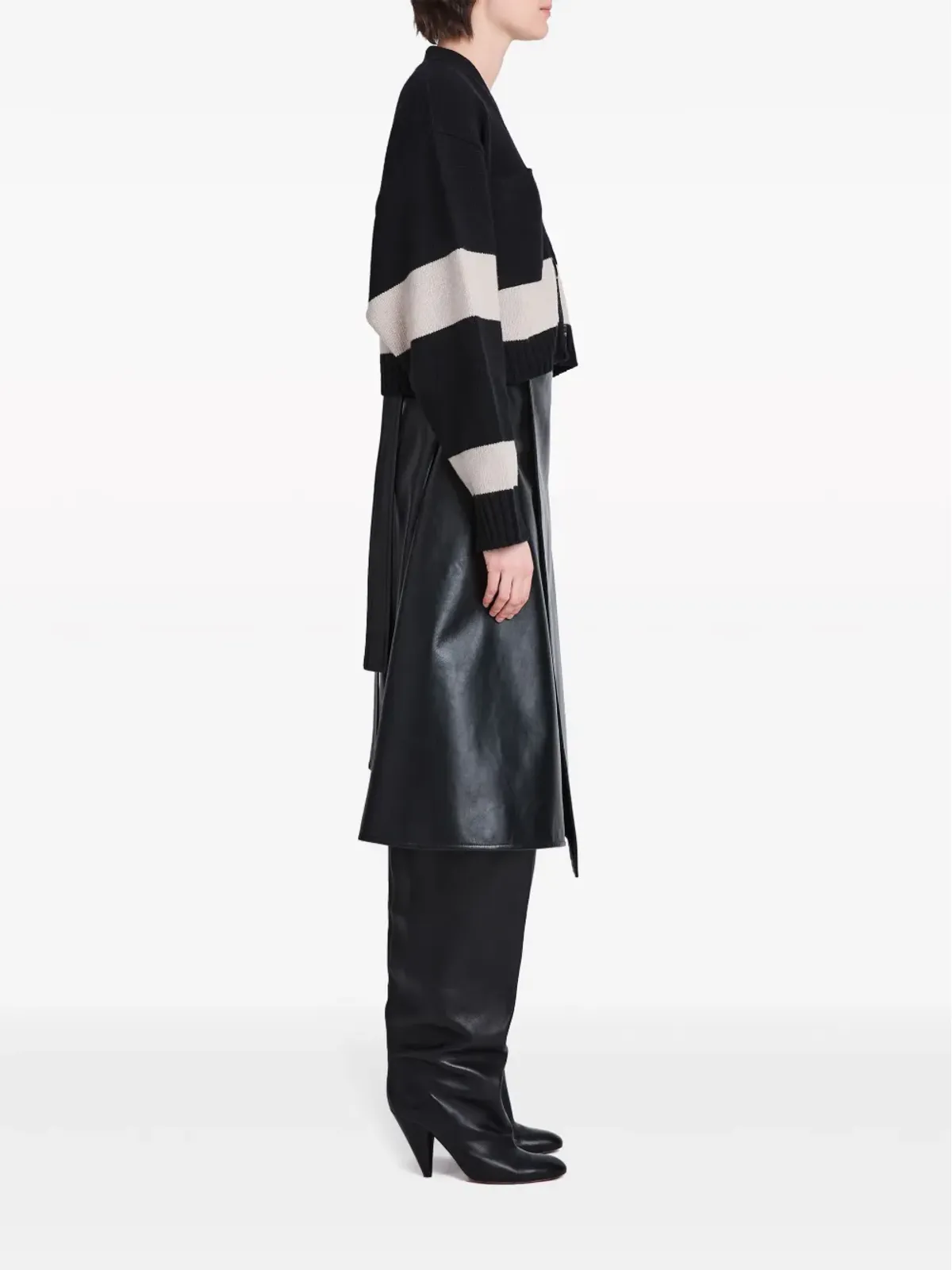 Proenza Schouler ソフィア ストライプ ウール混紡 カーディガン - ブラック - 画像3