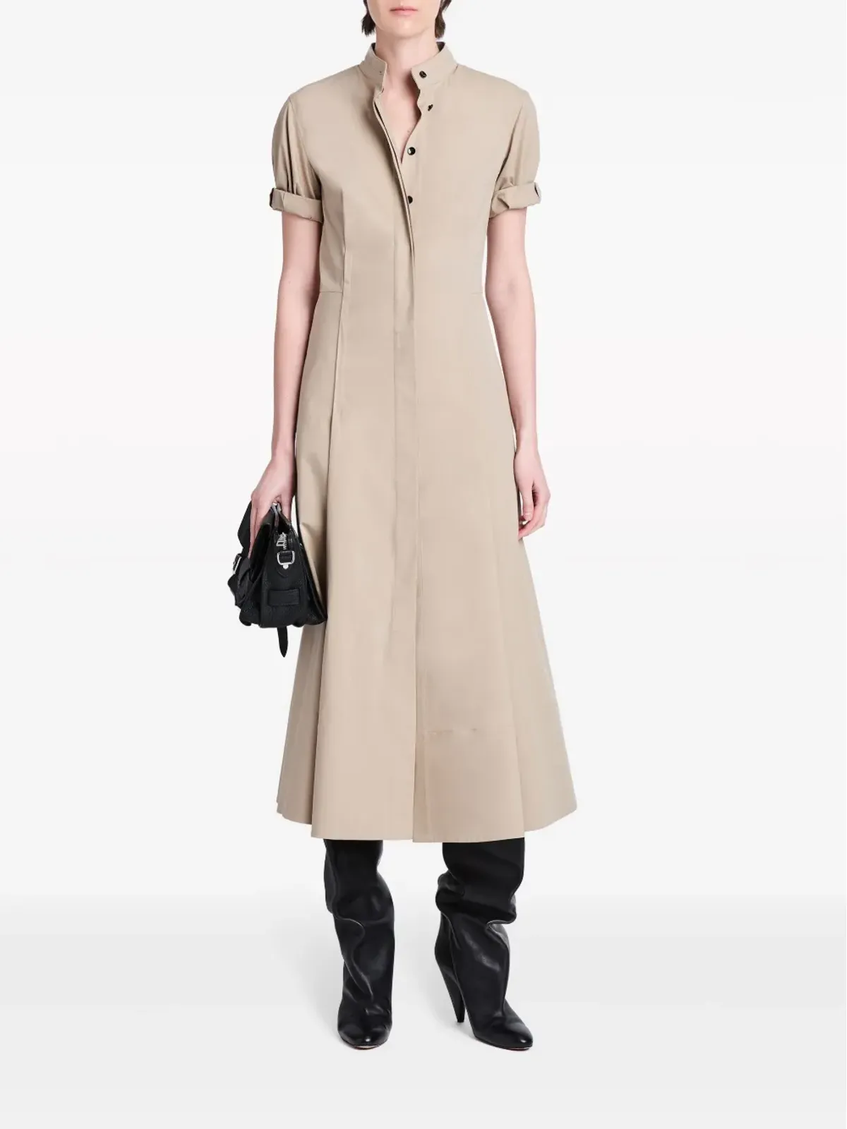 Proenza Schouler Tracey ボタン付きサイドスリット ミディドレス - 画像2