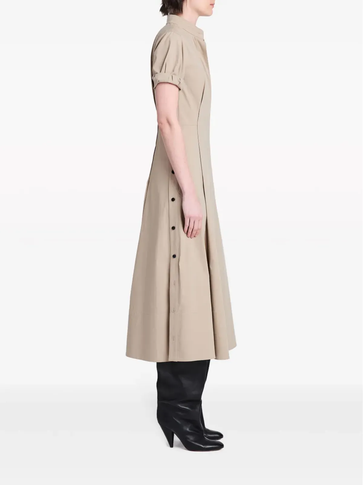 Proenza Schouler Tracey ボタン付きサイドスリット ミディドレス - 画像3