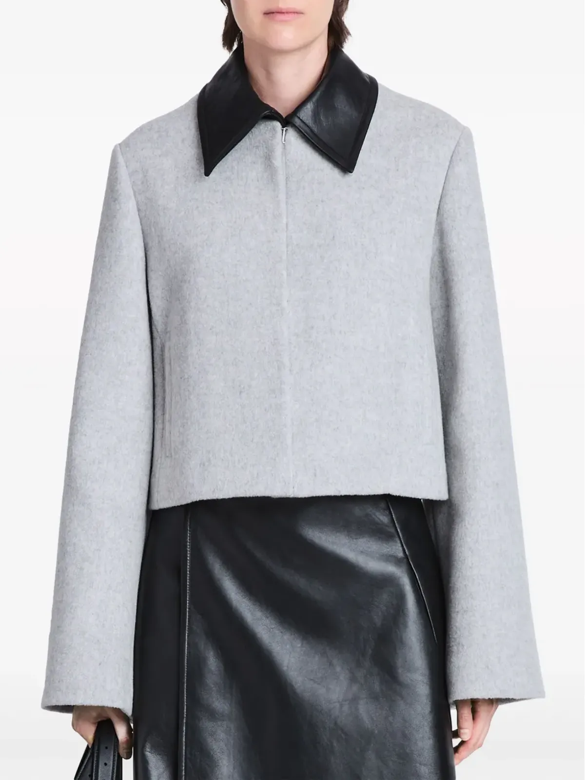Proenza Schouler ブリジット レザー襟付き クロップドジャケット - 画像5