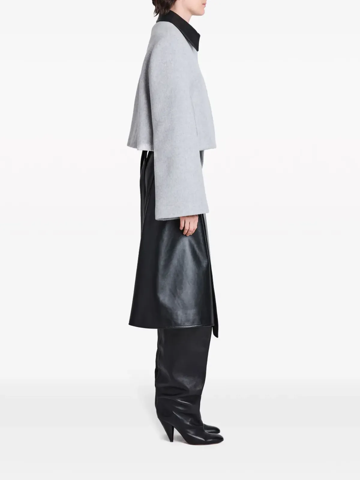 Proenza Schouler ブリジット レザー襟付き クロップドジャケット - 画像3