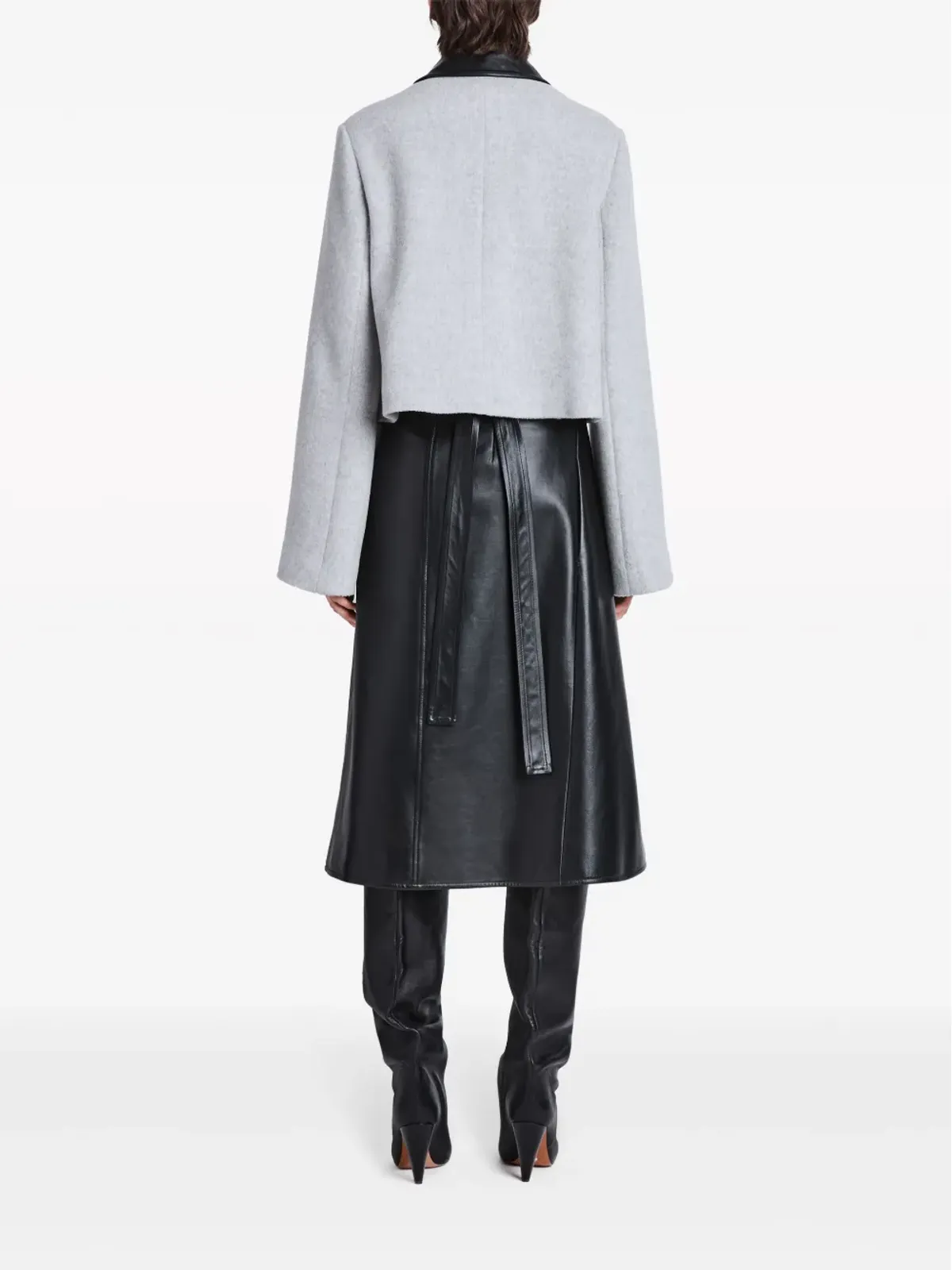 Proenza Schouler ブリジット レザー襟付き クロップドジャケット - 画像4