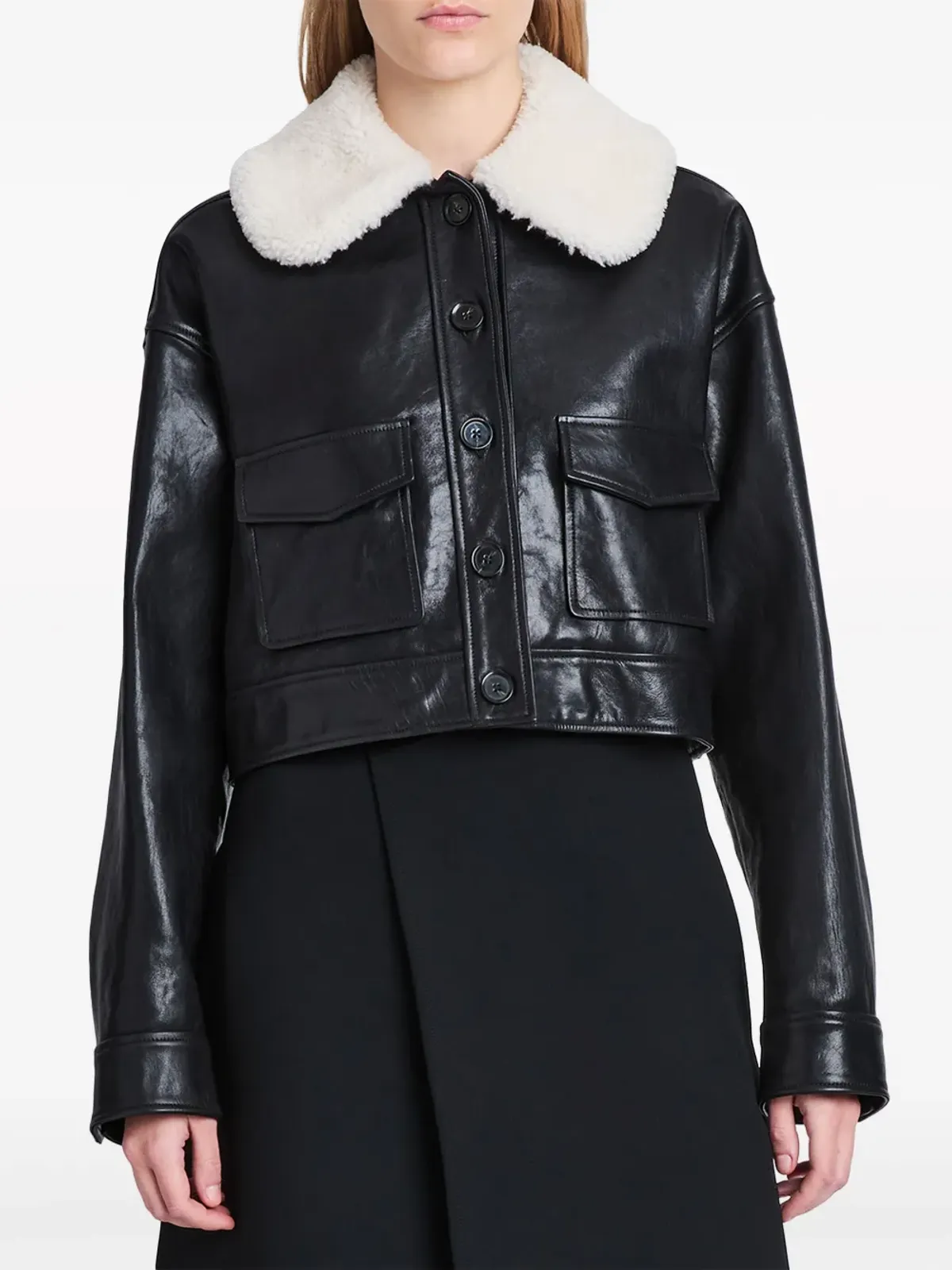 Proenza Schouler Judd シェアリングカラー レザー ジャケット - 画像5