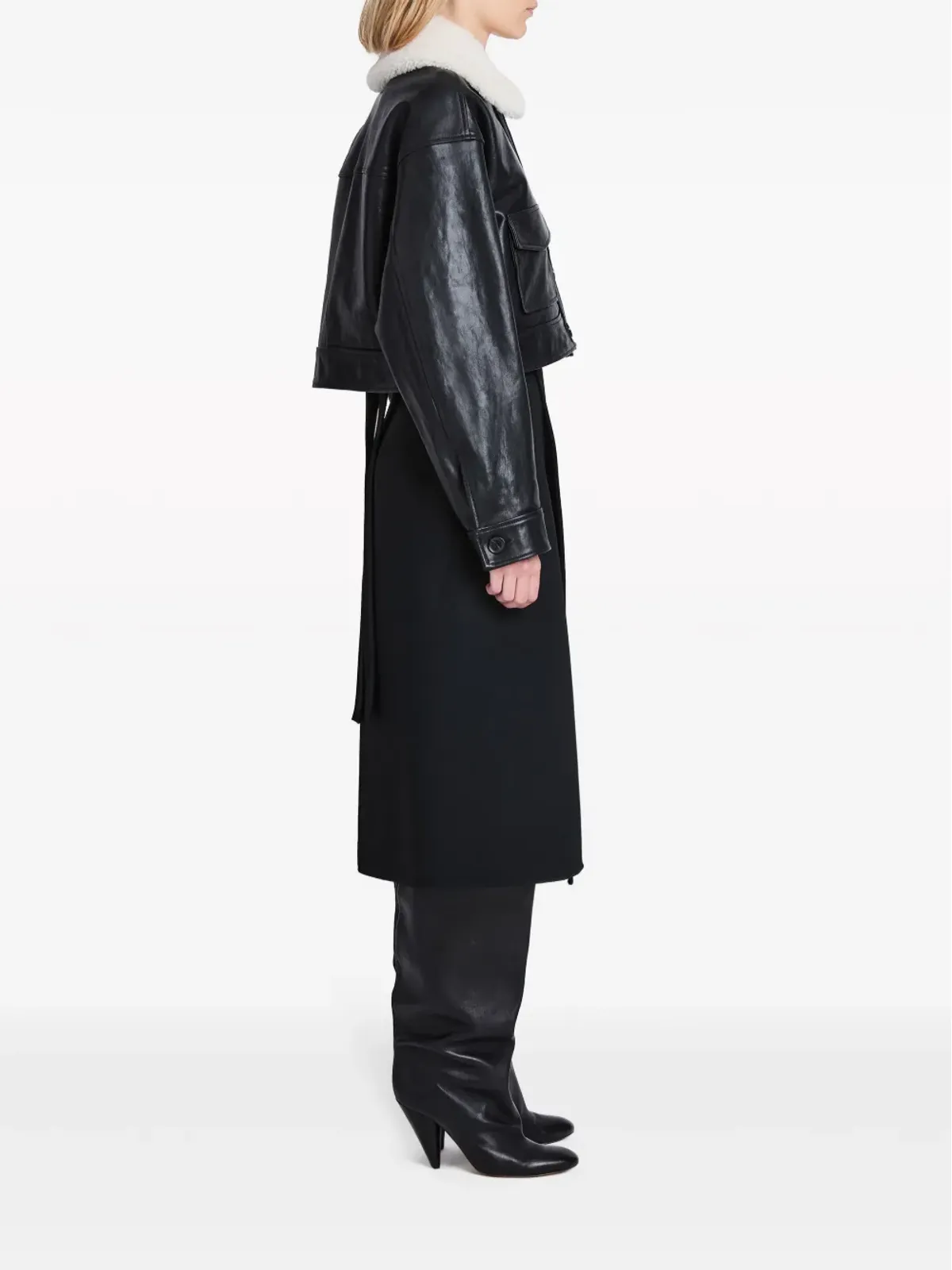Proenza Schouler Judd シェアリングカラー レザー ジャケット - 画像3