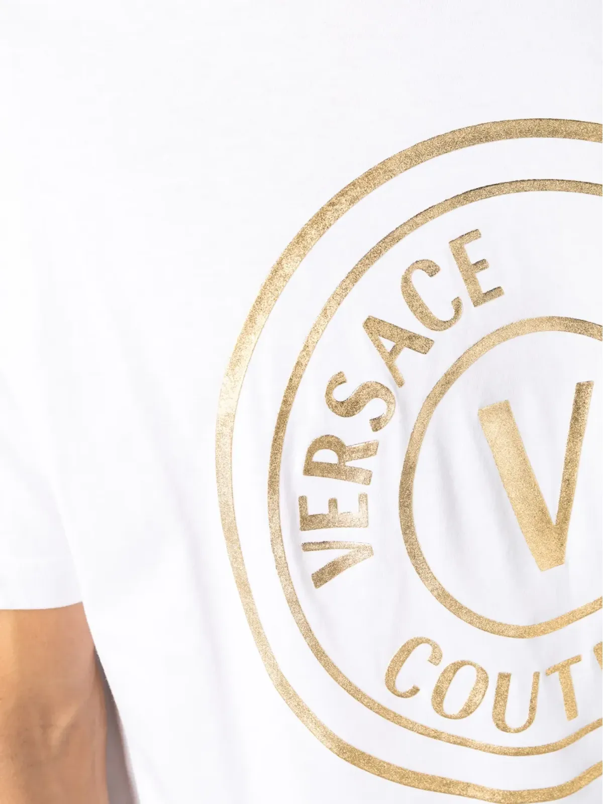 Versace Jeans Couture ロゴ箔プリント コットン Tシャツ - 画像5