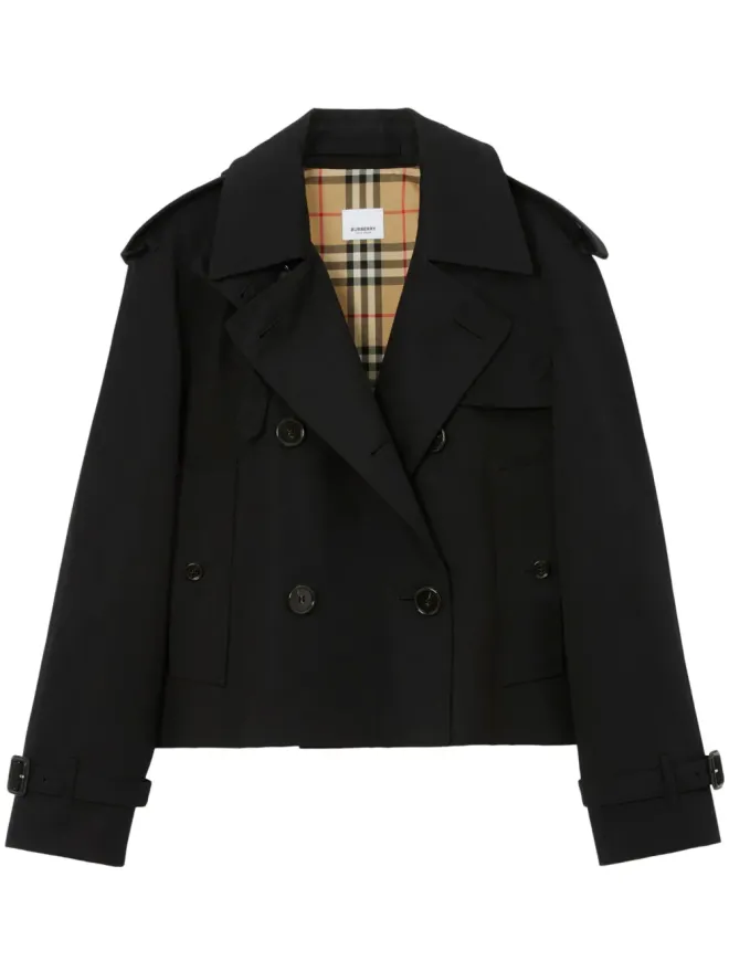 Burberry Burberry ダブルブレスト クロップド トレンチコートの商品画像