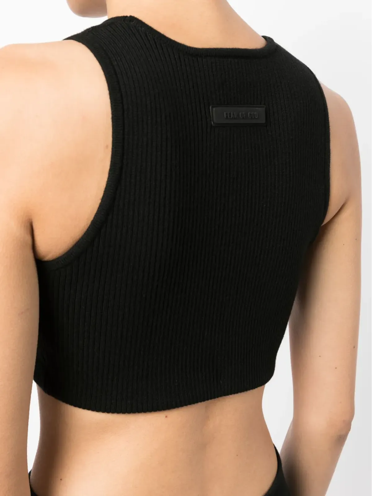 FEAR OF GOD ESSENTIALS ロゴパッチリブ編みクロップトップ - 画像5