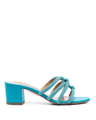 Aquazzura クリスタル装飾サンダル ブルー - サムネイル1