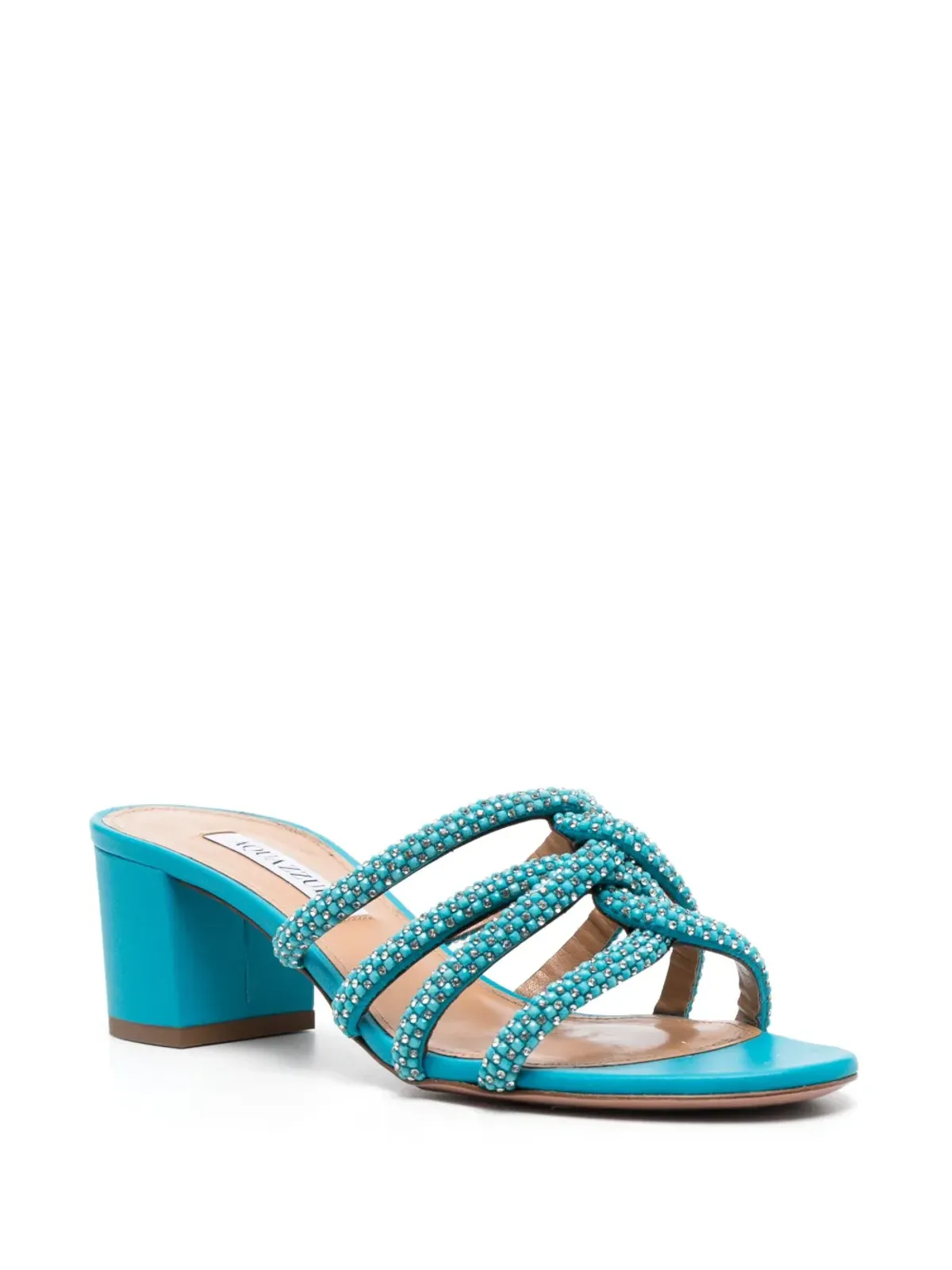 Aquazzura クリスタル装飾サンダル ブルー - 画像2
