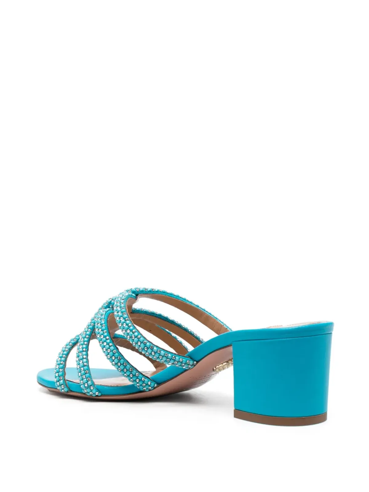 Aquazzura クリスタル装飾サンダル ブルー - 画像3