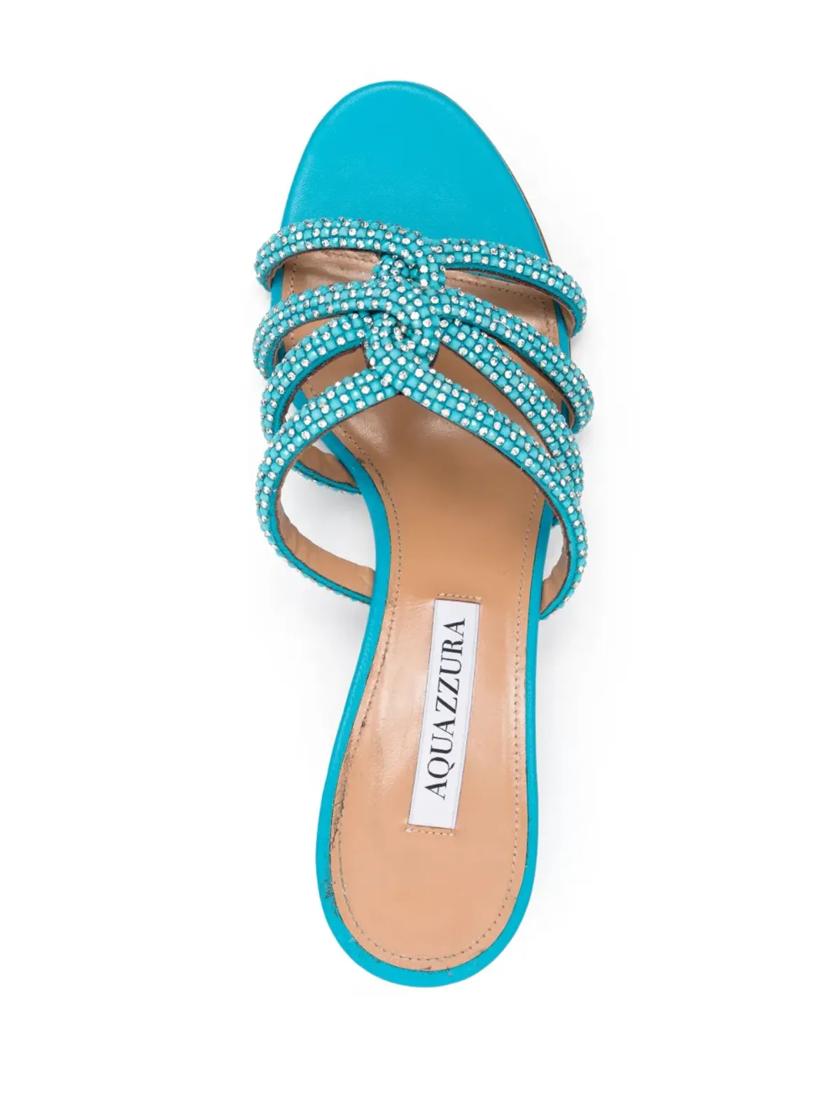 Aquazzura クリスタル装飾サンダル ブルー - 画像4