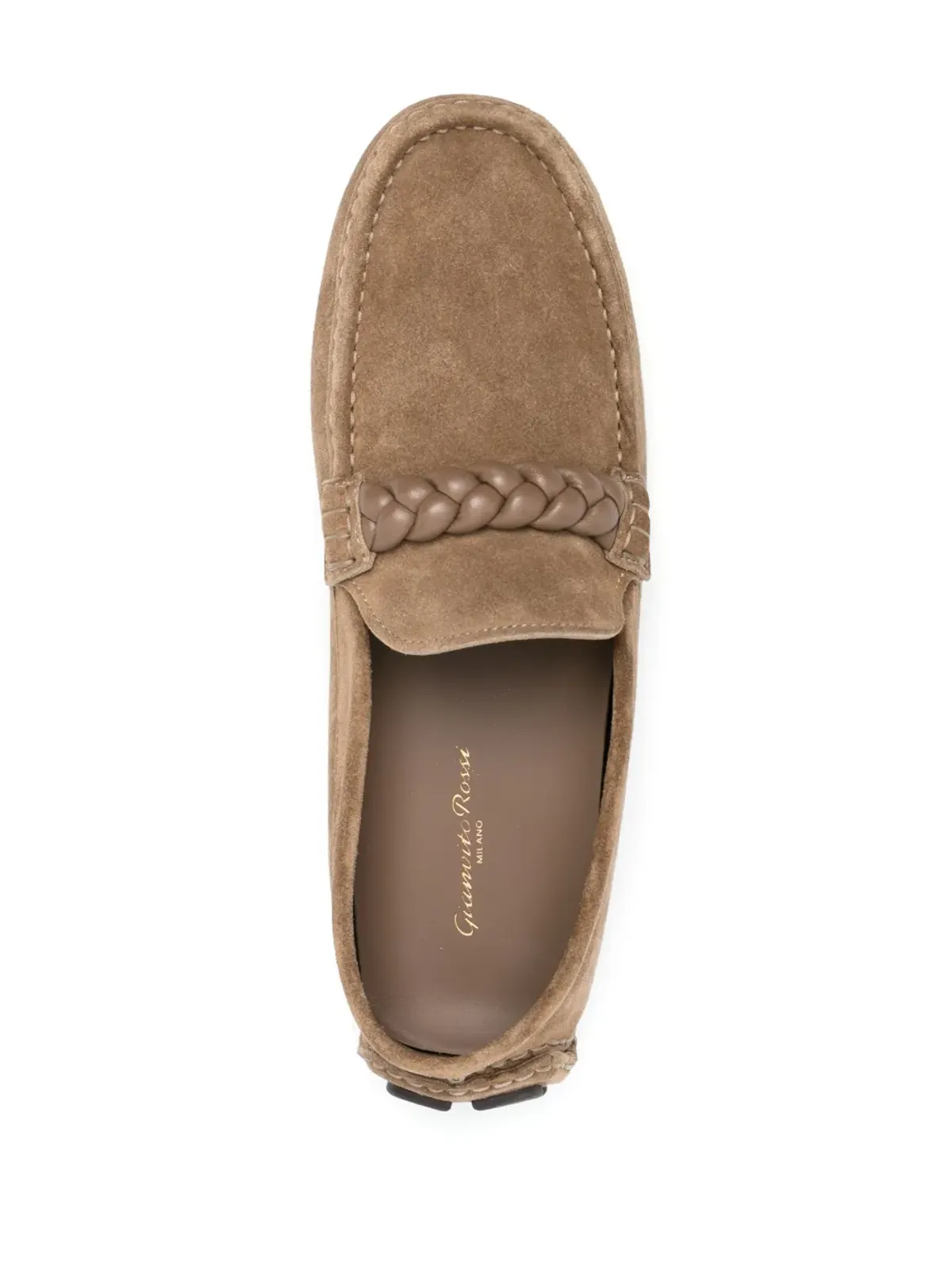 Gianvito Rossi 編み込みスエード ローファー - 画像4