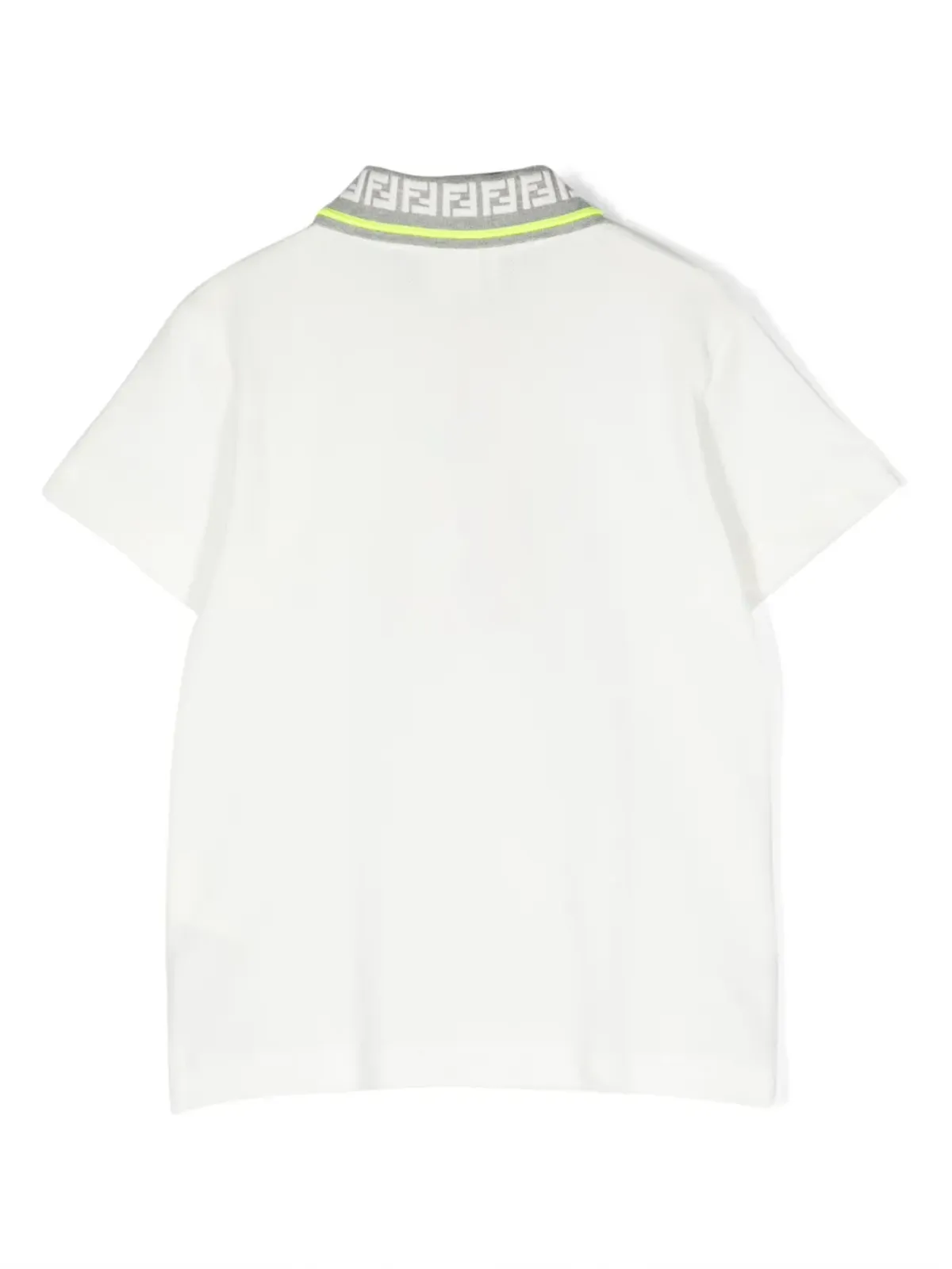 Fendi Kids コントラストカラー襟 コットン ポロシャツ - White - 画像2